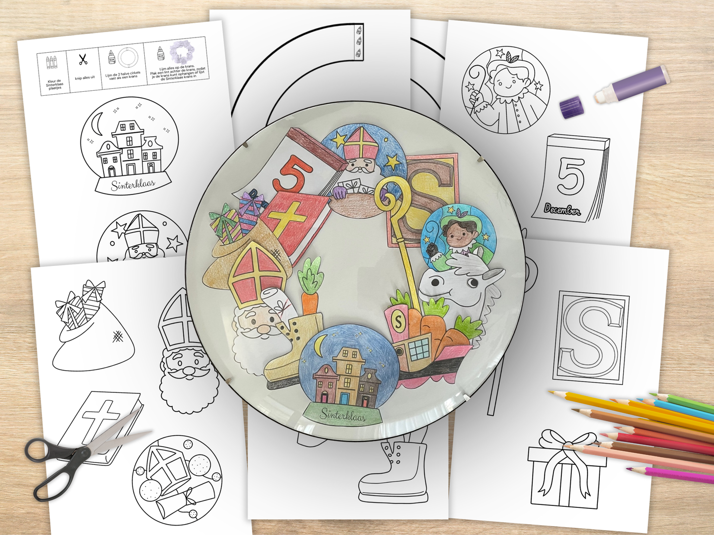 sinterklaas krans knutselen