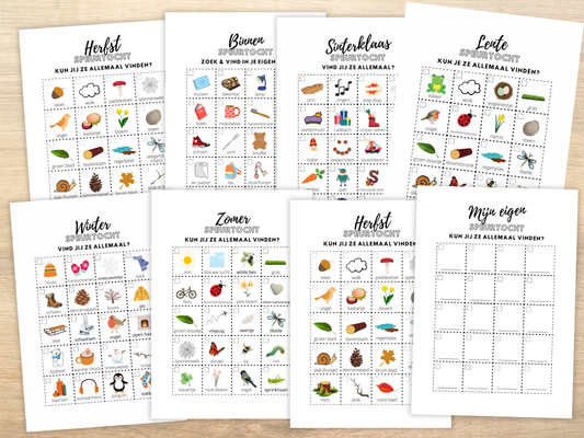 Printable Speurtocht Bundel voor Kinderen, Seizoenen + Binnen Speurtocht + Zelf Maken (PDF Download)