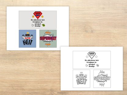 Heitedei Bieretiketten | 6 om te kleuren + 6 yn kleur | Printable kado foar heit | vaderdag Fries (kopie)