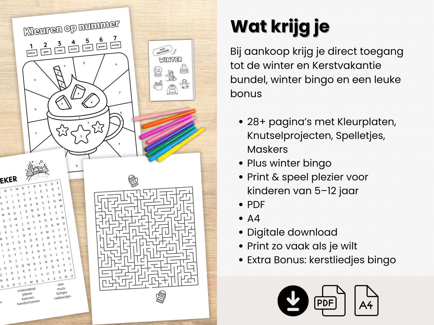 Winter Bingo printable, speelkaarten voor kinderen. Kerstliedjes Bingo printable, 12 liedjes, print en speel
