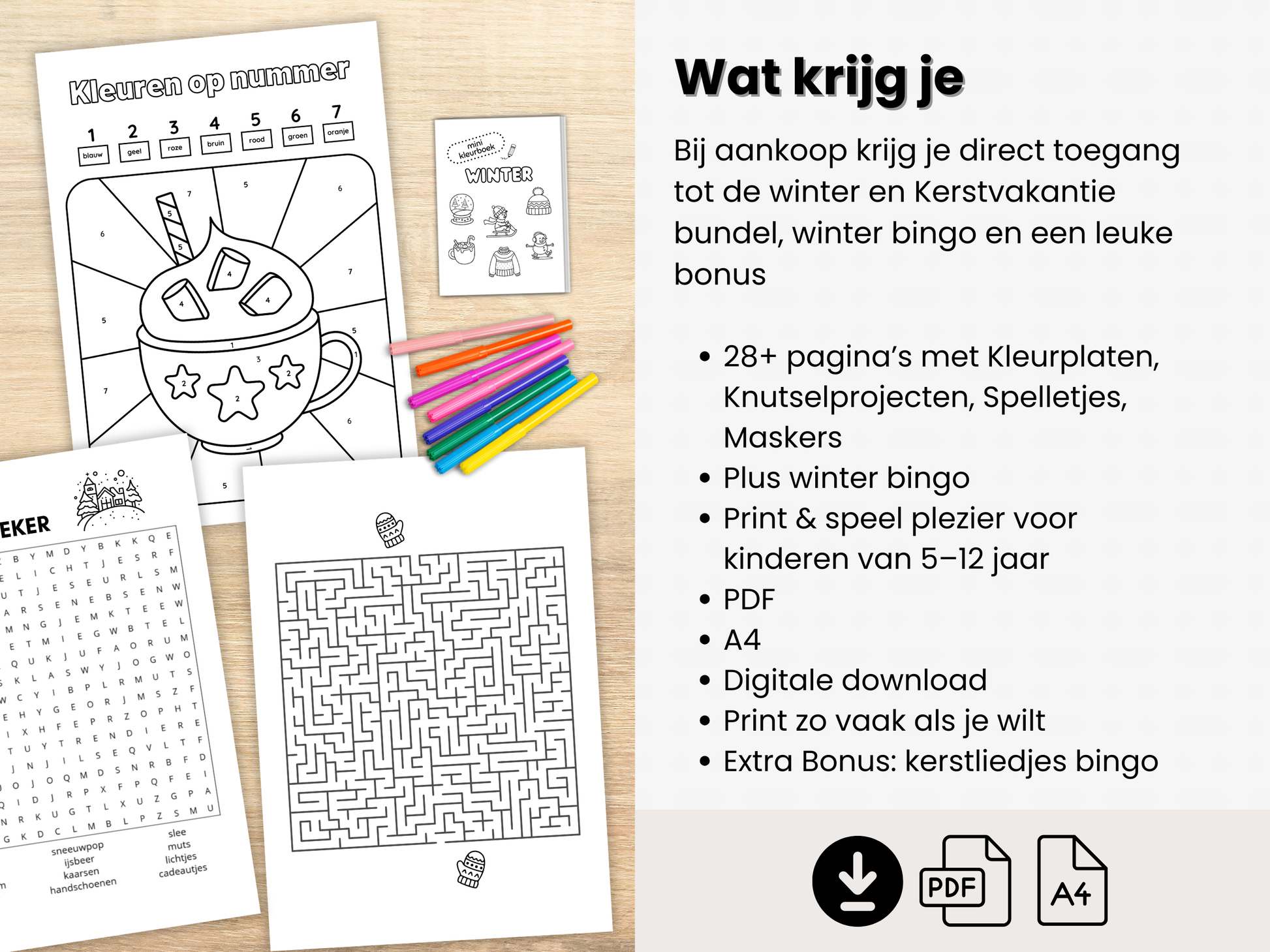 Winter Bingo printable, speelkaarten voor kinderen. Kerstliedjes Bingo printable, 12 liedjes, print en speel