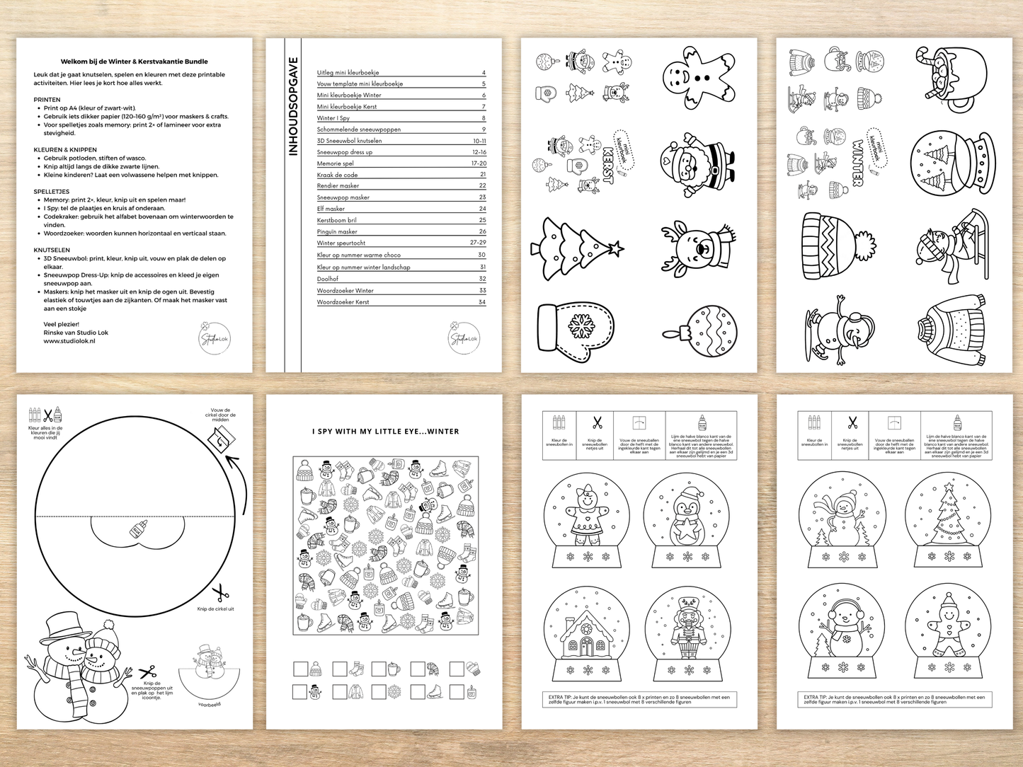 Printbare winter kleurplaat voor kinderen, A4, sneeuwpop en winterthema.